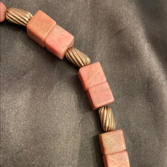 Vintage Sterling Silver Heart Pendant and Pink Stone Necklace - Picture 8 of 16